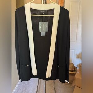 Jones New York Women's Black and Cream Blazer